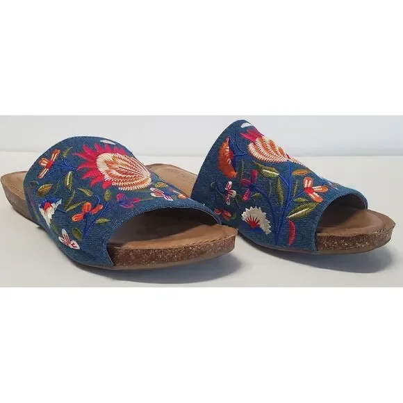 Nella Embroider Floral Sandal by Adam Tucker Me Too 7.5 Slip On K2112712 Boho - Picture 3 of 12